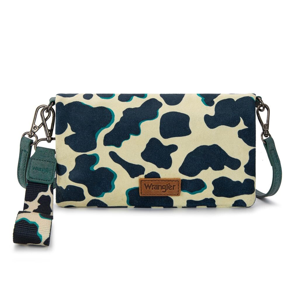 6426 X Wrangler Western Wallets Bifold Cowprint Wallet with Crossbody Strap